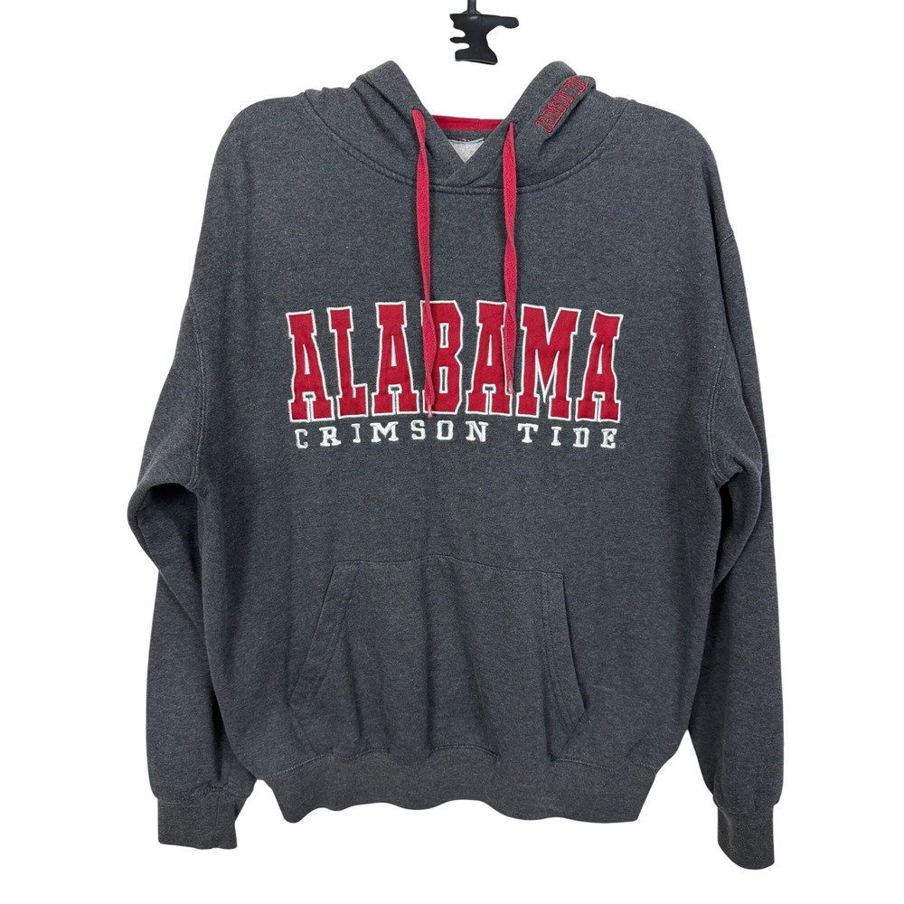 Alabama Mens Cotton‎ Blend Hoodie L Dark Gray Crimson Tide Graphic Pullover